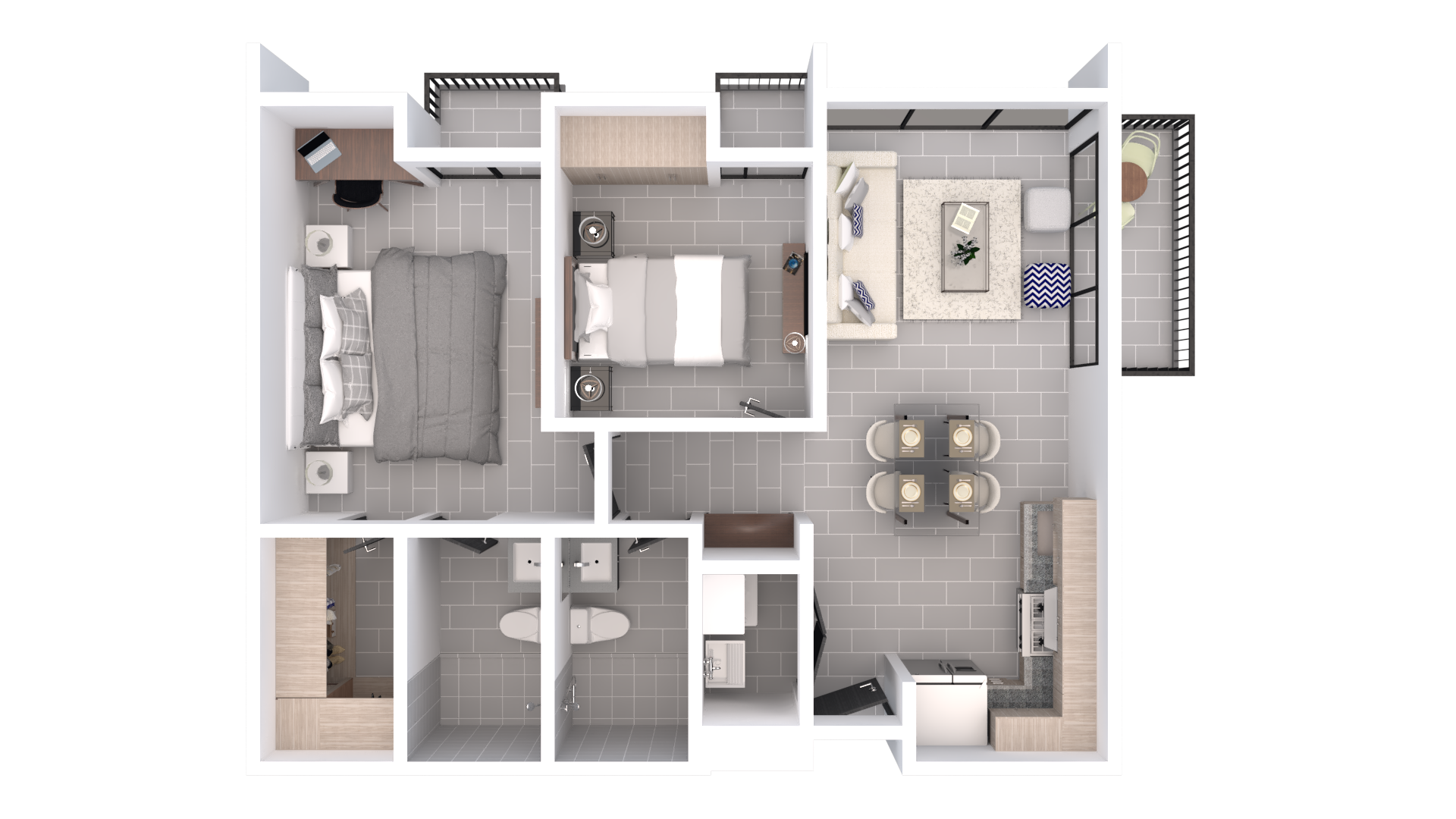 Apartamento de dos habitaciones tipo bio A